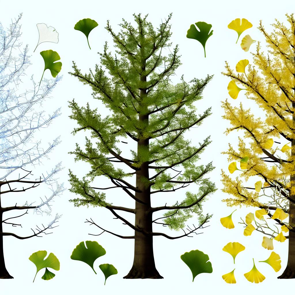 The Seasonal Changes in Ginkgo biloba Leaves